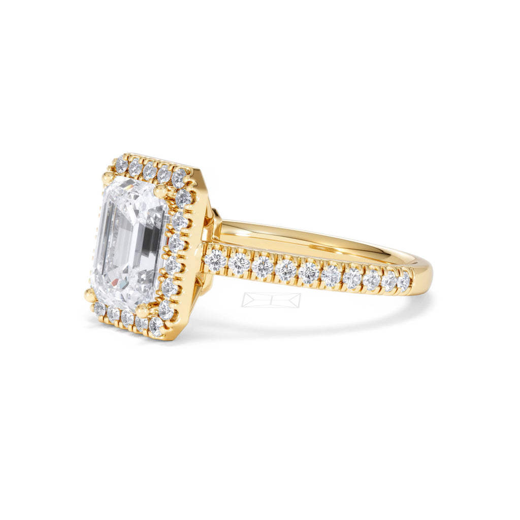 Annabelle Lab Diamond Halo Engagement Ring in 18K Gold 2.75ct F/VS1