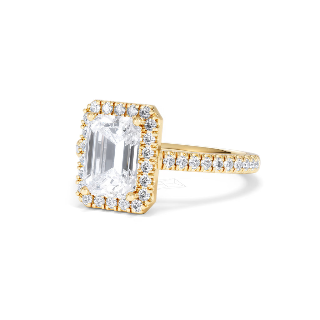 Annabelle Lab Diamond Halo Engagement Ring in 18K Gold 2.75ct F/VS1