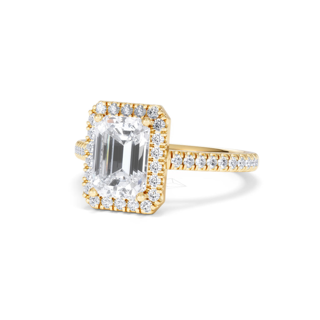 Annabelle Lab Diamond Halo Engagement Ring in 18K Gold 2.75ct F/VS1