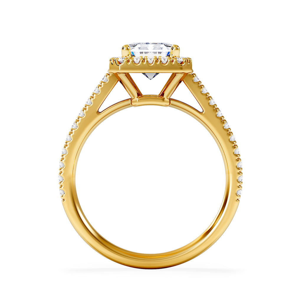 Annabelle Lab Diamond Halo Engagement Ring in 18K Gold 2.75ct F/VS1