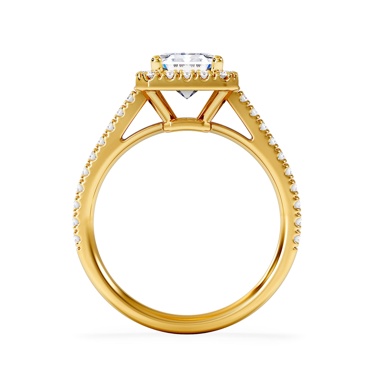 Annabelle Lab Diamond Halo Engagement Ring in 18K Gold 2.75ct F/VS1