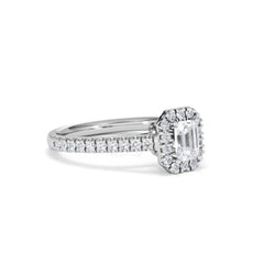 Annabelle Lab Diamond Halo Engagement Ring in Platinum 1ct F/VS1