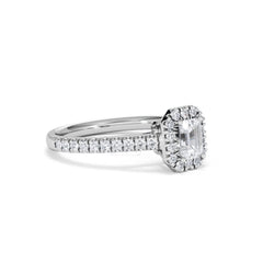 Annabelle Lab Diamond Halo Engagement Ring in Platinum 1ct F/VS1