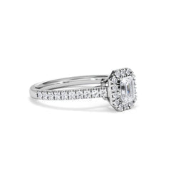 Annabelle Lab Diamond Halo Engagement Ring in Platinum 1ct F/VS1