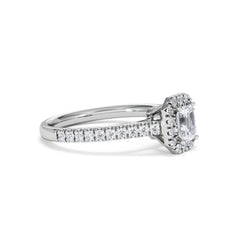 Annabelle Diamond Halo Engagement Ring 18K White Gold 1ct G/VS2
