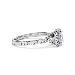 Annabelle Lab Diamond Halo Engagement Ring in Platinum 1ct F/VS1
