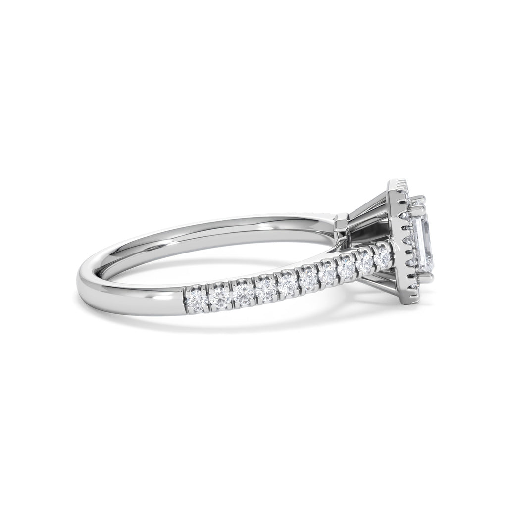 Annabelle Lab Diamond Halo Engagement Ring in Platinum 1ct F/VS1