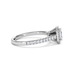 Annabelle Lab Diamond Halo Engagement Ring in Platinum 1ct F/VS1