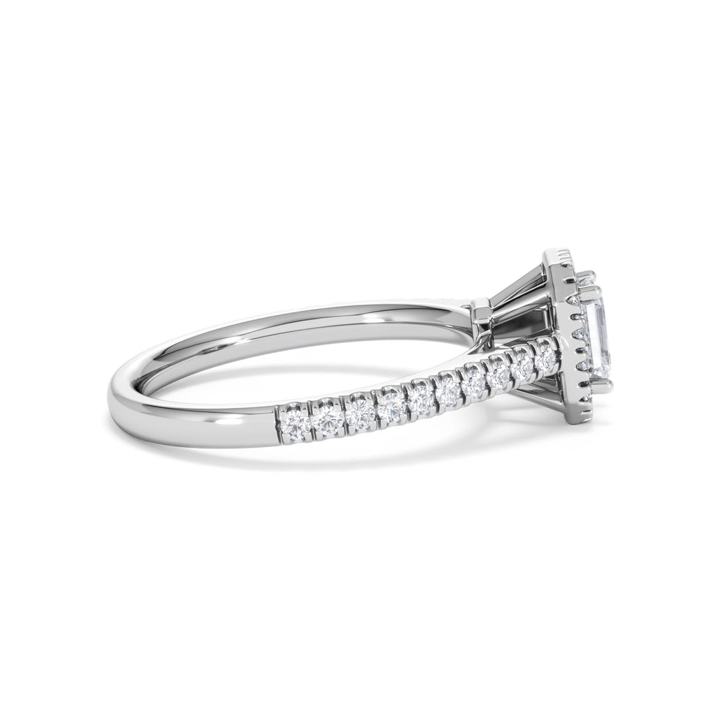 Annabelle Diamond Halo Engagement Ring 18K White Gold 1ct G/VS2