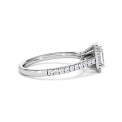 Annabelle Lab Diamond Halo Engagement Ring 18K White Gold 1ct F/VS1