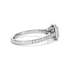 Annabelle Lab Diamond Halo Engagement Ring in Platinum 1ct F/VS1