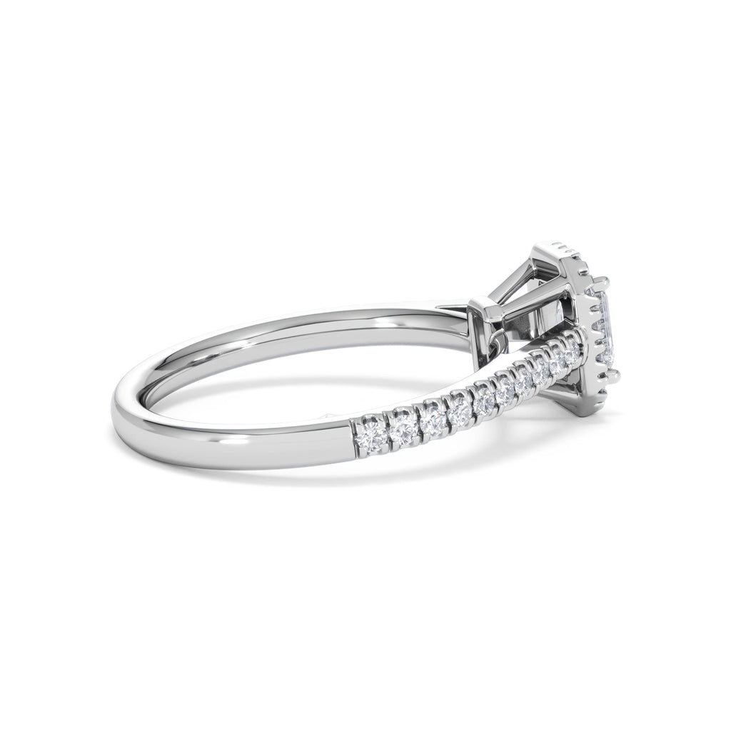 Annabelle Lab Diamond Halo Engagement Ring in Platinum 1ct F/VS1
