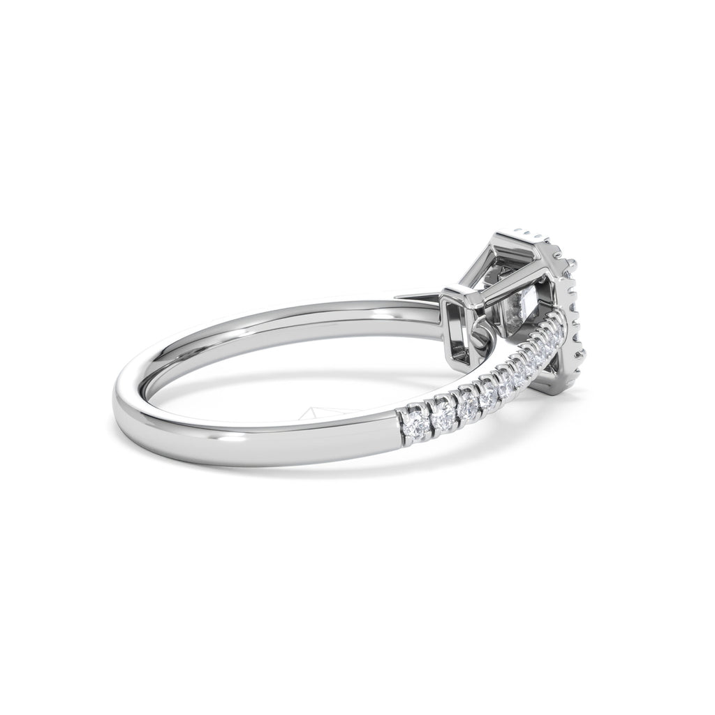 Annabelle Lab Diamond Halo Engagement Ring in Platinum 1ct F/VS1
