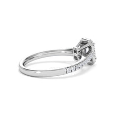 Annabelle Lab Diamond Halo Engagement Ring in Platinum 1ct F/VS1
