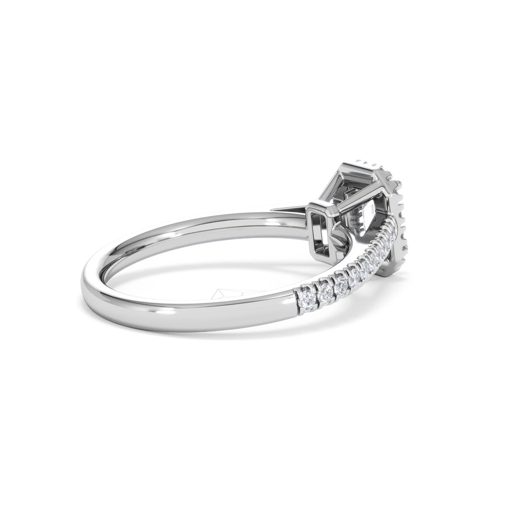 Annabelle Lab Diamond Halo Engagement Ring in Platinum 1ct F/VS1