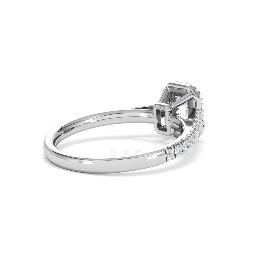 Annabelle Lab Diamond Halo Engagement Ring in Platinum 1ct F/VS1