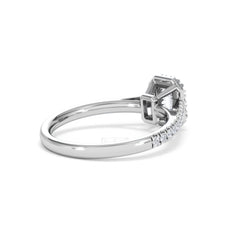 Annabelle Diamond Halo Engagement Ring 18K White Gold 1ct G/VS2