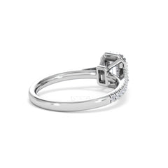 Annabelle Lab Diamond Halo Engagement Ring 18K White Gold 1ct F/VS1