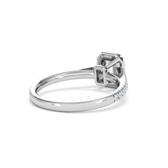 Annabelle Lab Diamond Halo Engagement Ring 18K White Gold 1ct F/VS1