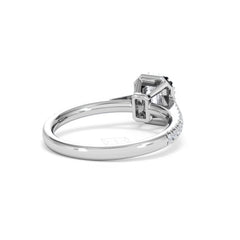 Annabelle Lab Diamond Halo Engagement Ring in Platinum 1ct F/VS1