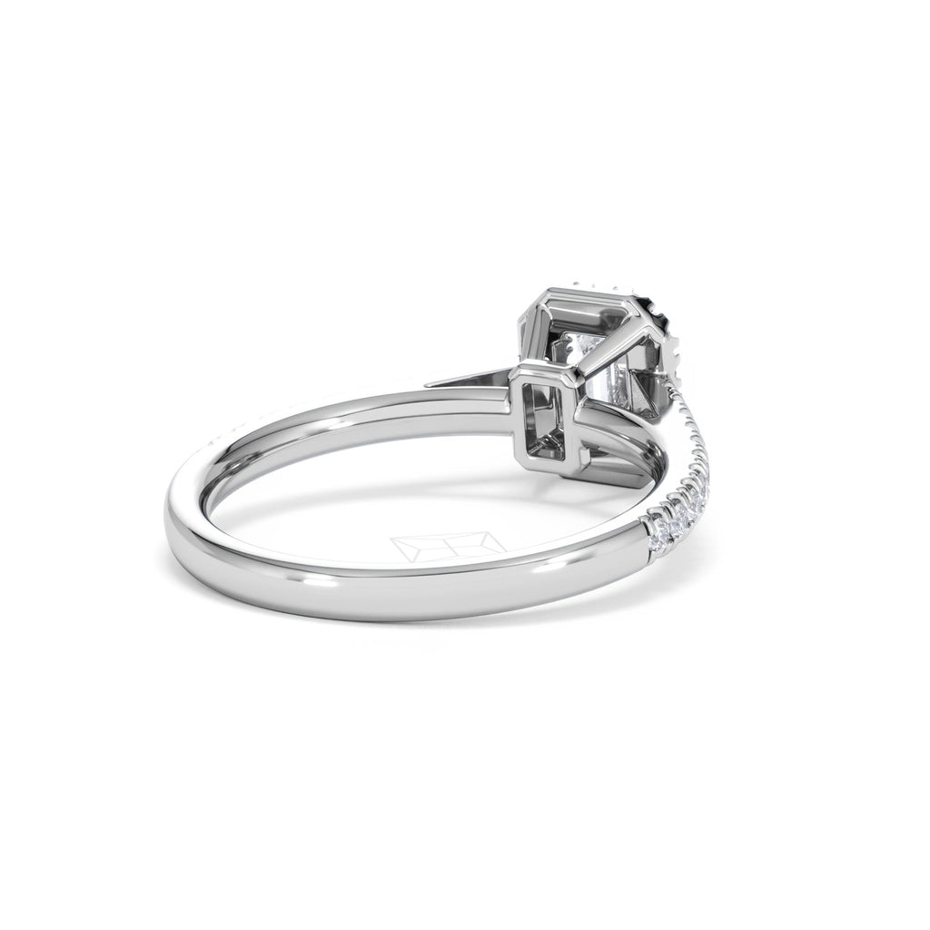 Annabelle Diamond Halo Engagement Ring 18K White Gold 1ct G/VS2