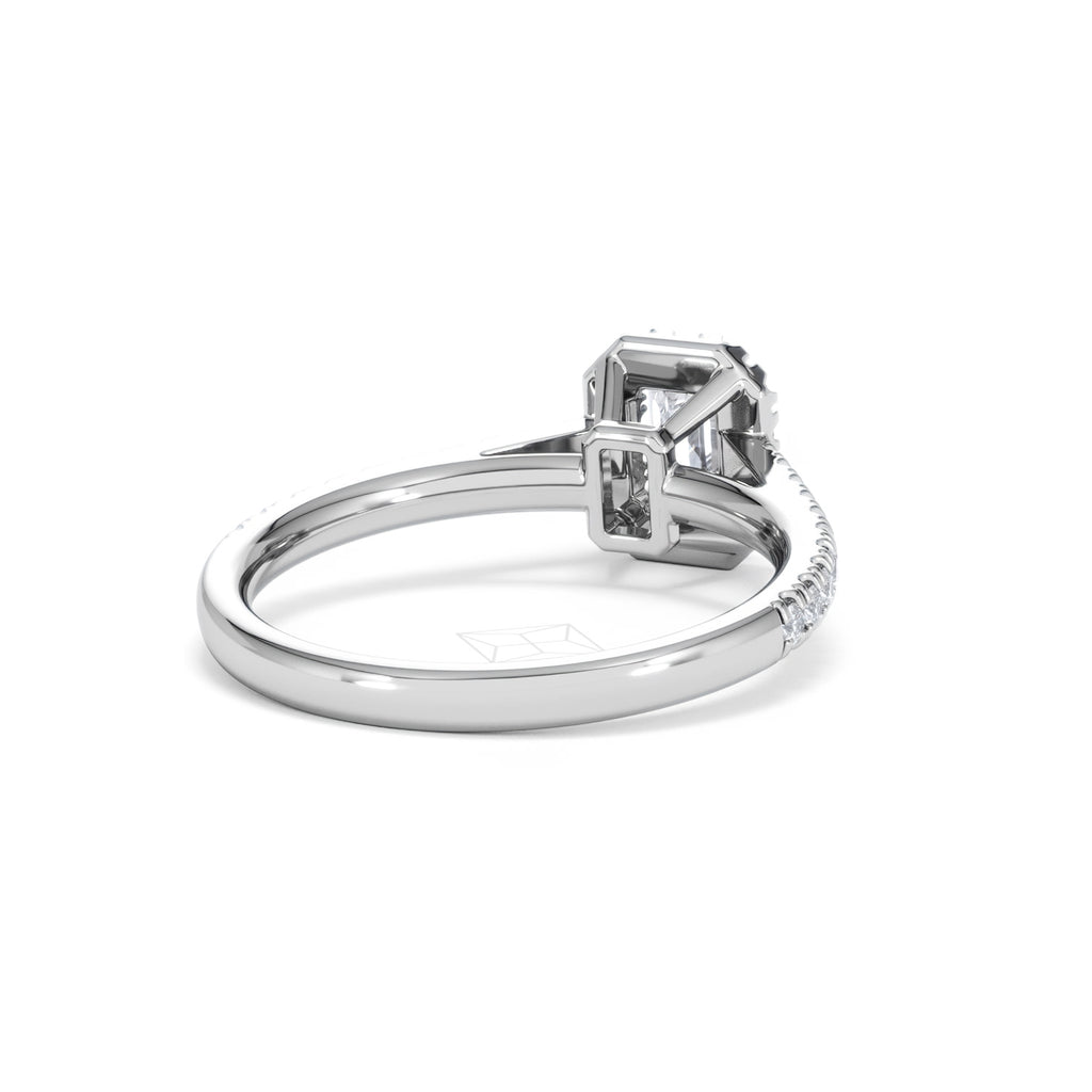 Annabelle Lab Diamond Halo Engagement Ring in Platinum 1ct F/VS1