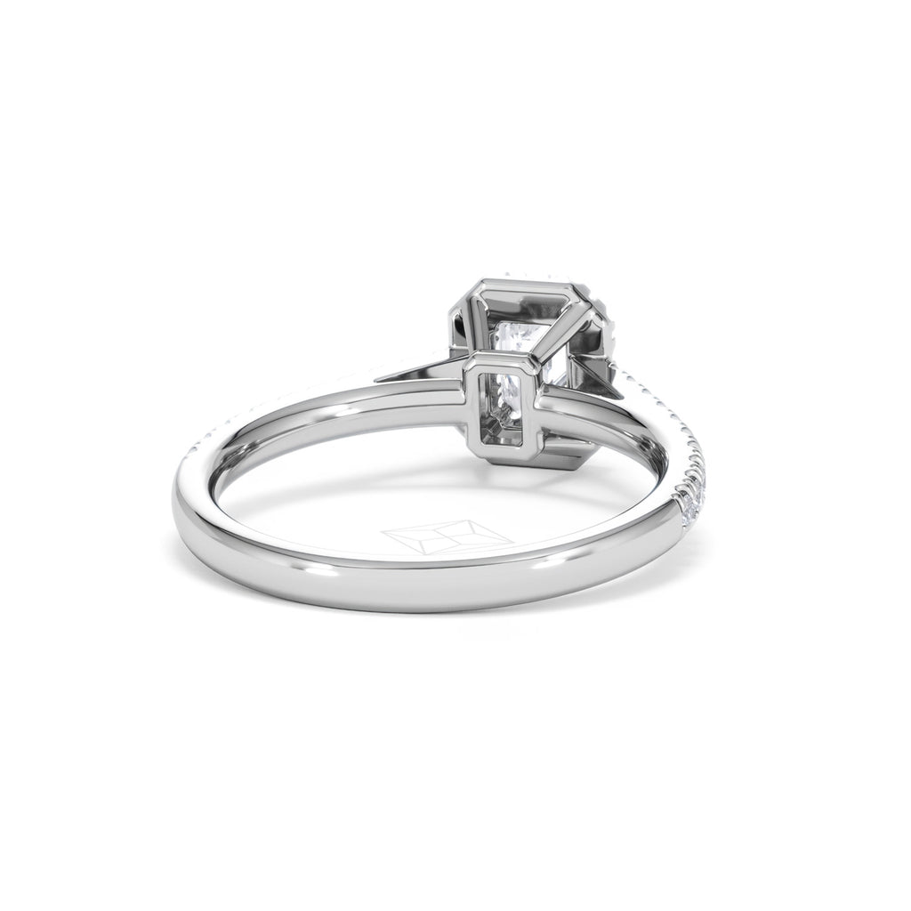 Annabelle Lab Diamond Halo Engagement Ring in Platinum 1ct F/VS1