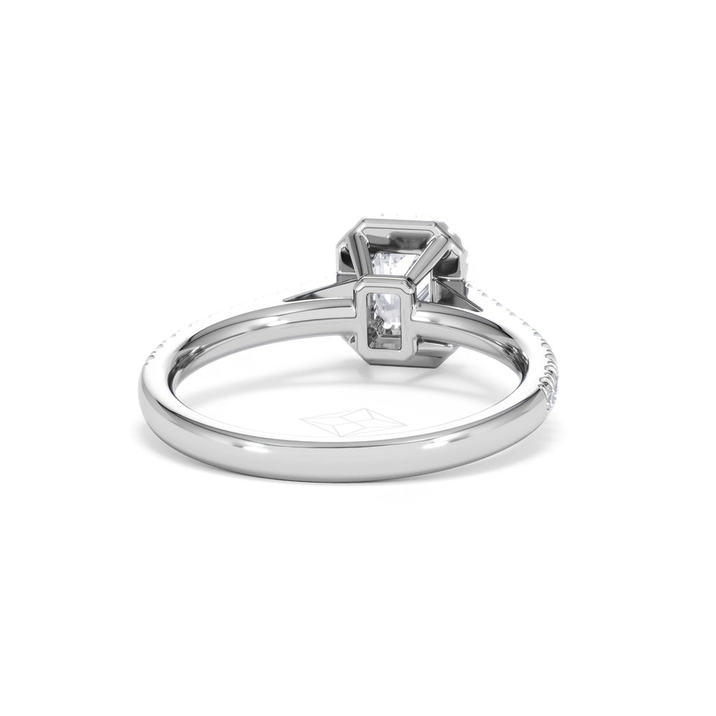 Annabelle Diamond Halo Engagement Ring 18K White Gold 1ct G/VS2