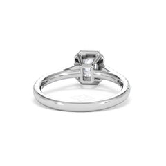Annabelle Lab Diamond Halo Engagement Ring in Platinum 1ct F/VS1