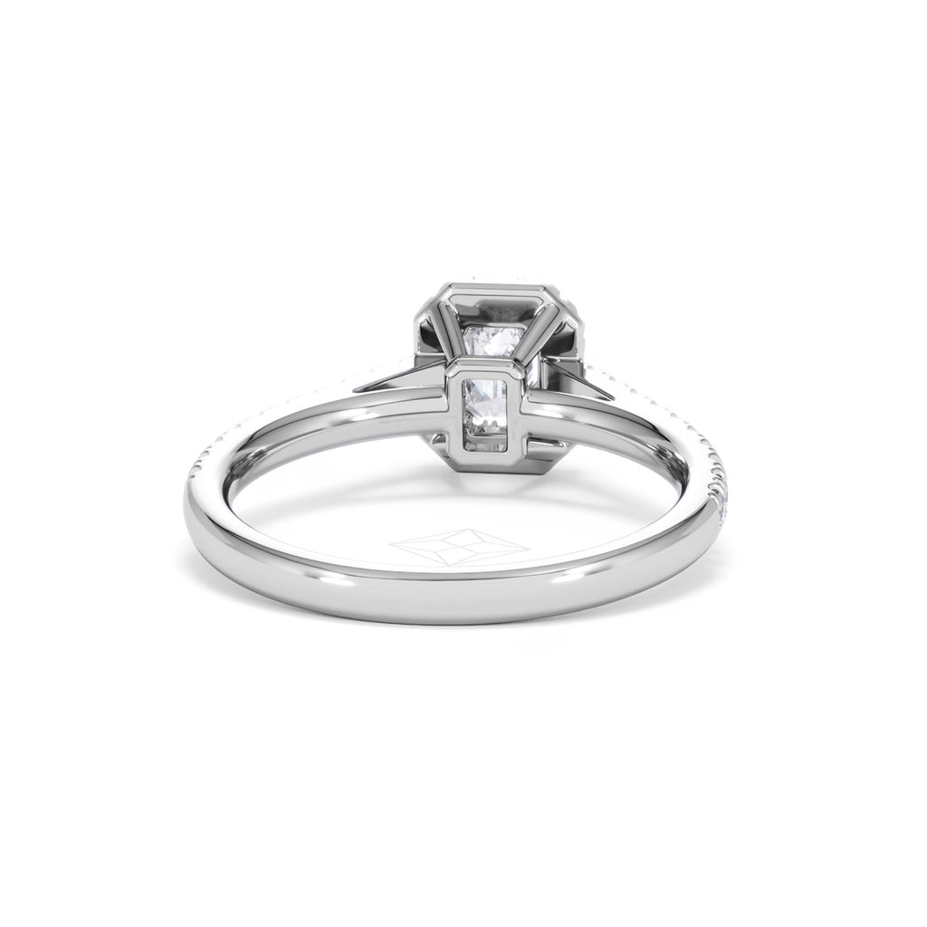 Annabelle Diamond Halo Engagement Ring 18K White Gold 1ct G/VS2