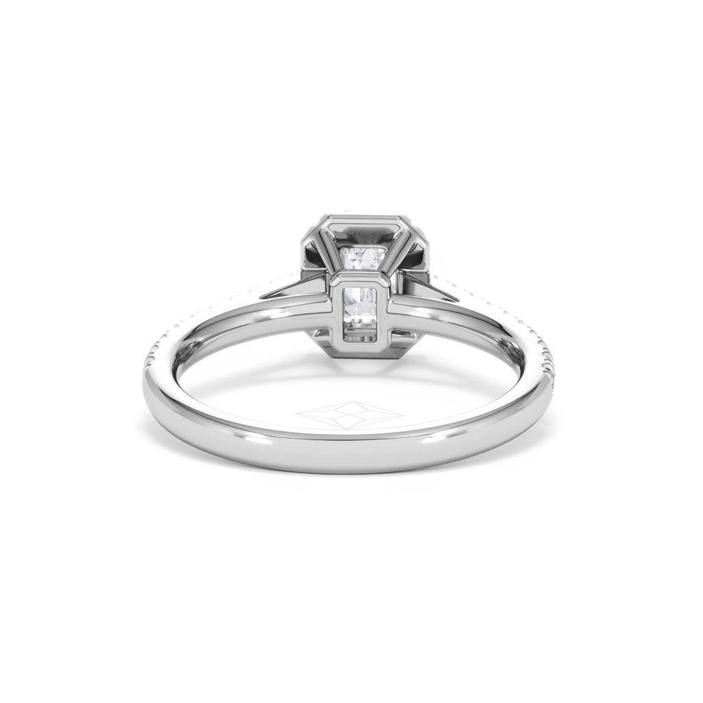 Annabelle Lab Diamond Halo Engagement Ring 18K White Gold 1ct F/VS1