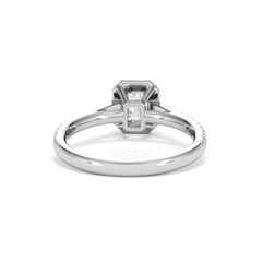 Annabelle Lab Diamond Halo Engagement Ring 18K White Gold 1ct F/VS1