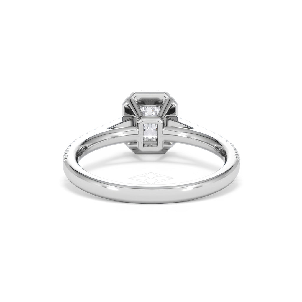 Annabelle Lab Diamond Halo Engagement Ring in Platinum 1ct F/VS1