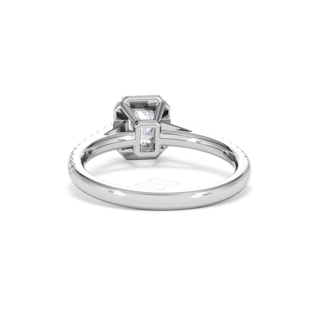 Annabelle Lab Diamond Halo Engagement Ring in Platinum 1ct F/VS1