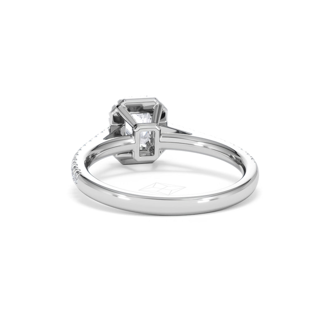 Annabelle Lab Diamond Halo Engagement Ring in Platinum 1ct F/VS1