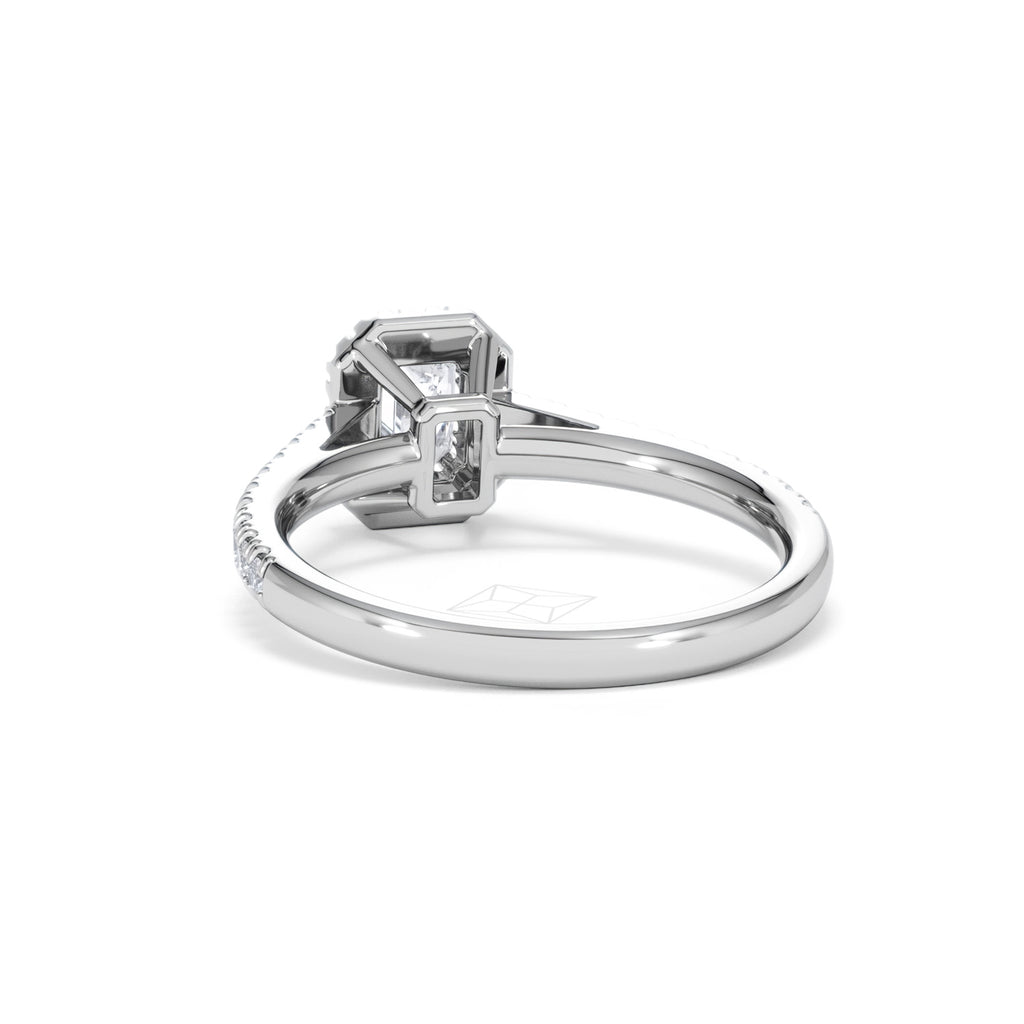 Annabelle Diamond Halo Engagement Ring 18K White Gold 1ct G/VS2
