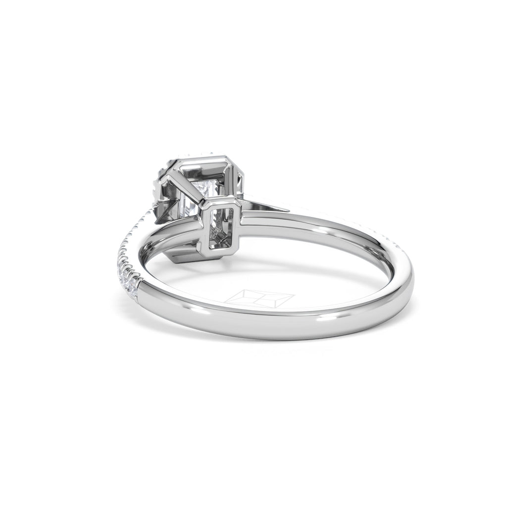 Annabelle Lab Diamond Halo Engagement Ring in Platinum 1ct F/VS1