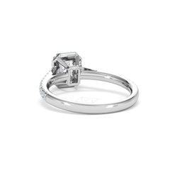 Annabelle Diamond Halo Engagement Ring 18K White Gold 1ct G/VS2
