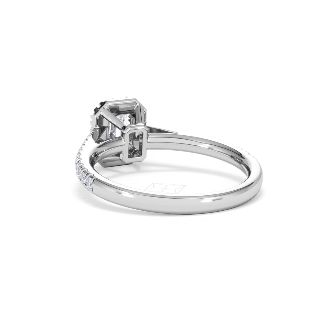 Annabelle Lab Diamond Halo Engagement Ring in Platinum 1ct F/VS1