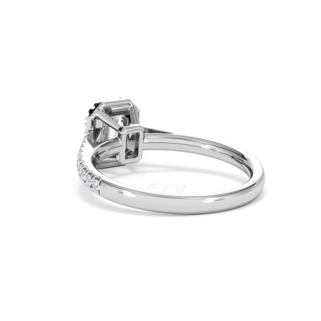Annabelle Lab Diamond Halo Engagement Ring in Platinum 1ct F/VS1