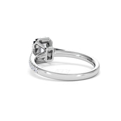 Annabelle Lab Diamond Halo Engagement Ring 18K White Gold 1ct F/VS1