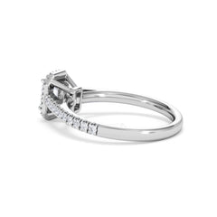 Annabelle Lab Diamond Halo Engagement Ring 18K White Gold 1ct F/VS1