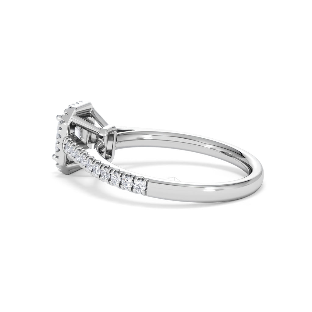 Annabelle Lab Diamond Halo Engagement Ring in Platinum 1ct F/VS1