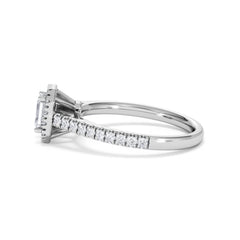 Annabelle Diamond Halo Engagement Ring 18K White Gold 1ct G/VS2