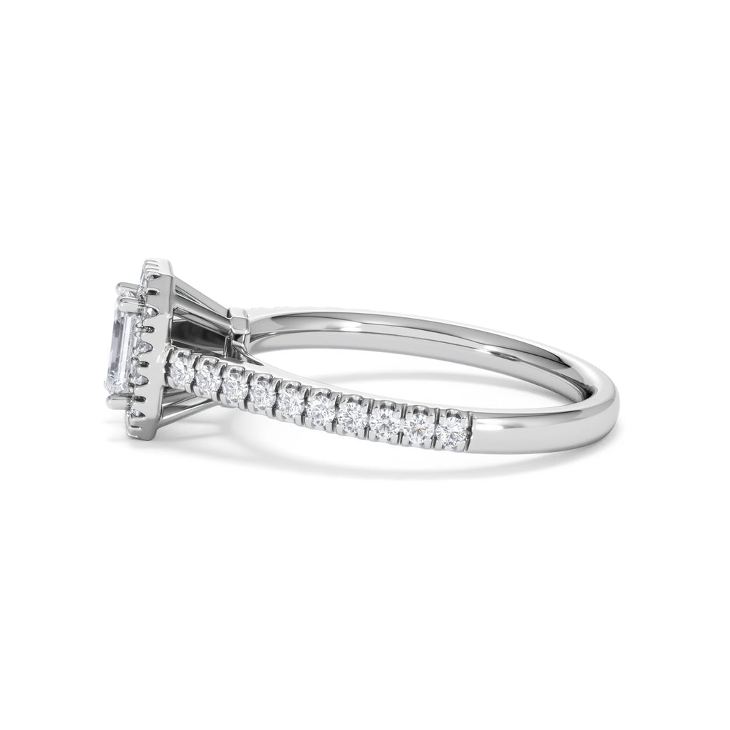 Annabelle Diamond Halo Engagement Ring 18K White Gold 1ct G/VS2