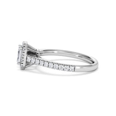 Annabelle Lab Diamond Halo Engagement Ring 18K White Gold 1ct F/VS1