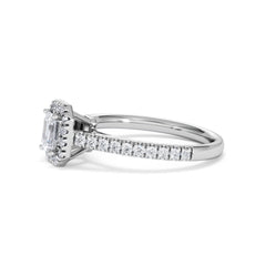 Annabelle Lab Diamond Halo Engagement Ring in Platinum 1ct F/VS1