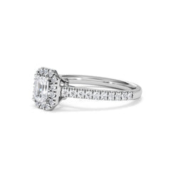 Annabelle Diamond Halo Engagement Ring 18K White Gold 1ct G/VS2