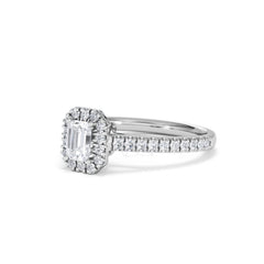 Annabelle Diamond Halo Engagement Ring 18K White Gold 1ct G/VS2
