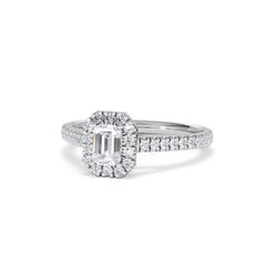 Annabelle Lab Diamond Halo Engagement Ring in Platinum 1ct F/VS1